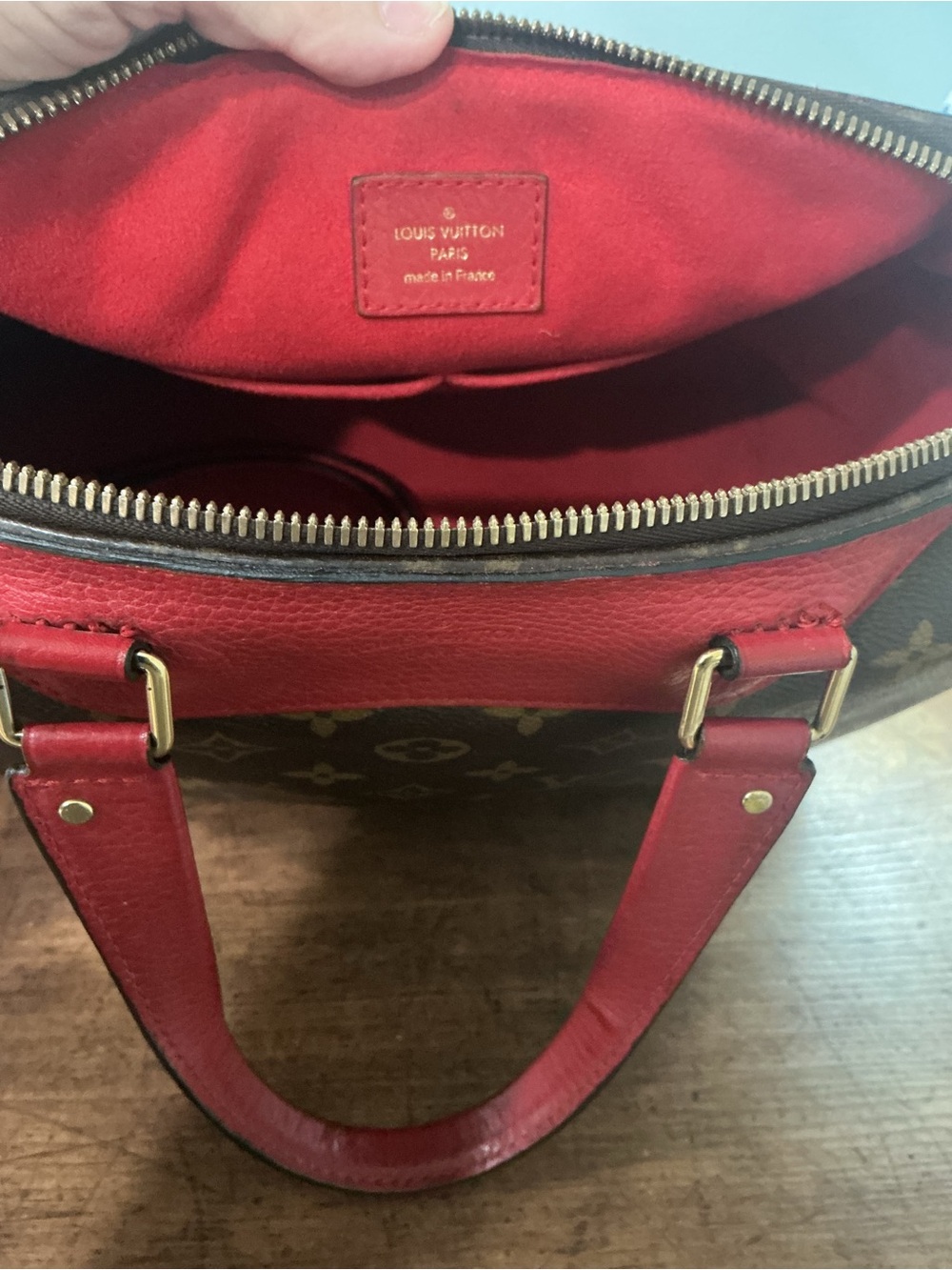 Louis Vuitton Monogram Cherry Red Crossbody Satchel Bag/ COA - Picture 10 of 16